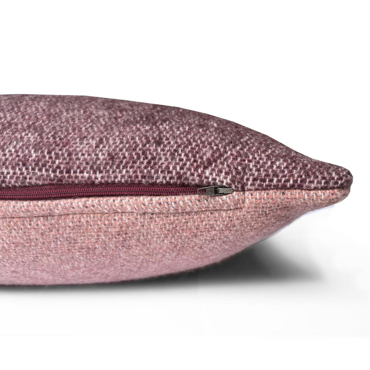 WOLLKISSEN recycelte Wolle Doppelseitig Rosenholzfarbe 50x50 - Pink/Lila, Textil (50/50/12cm) - Malagoon