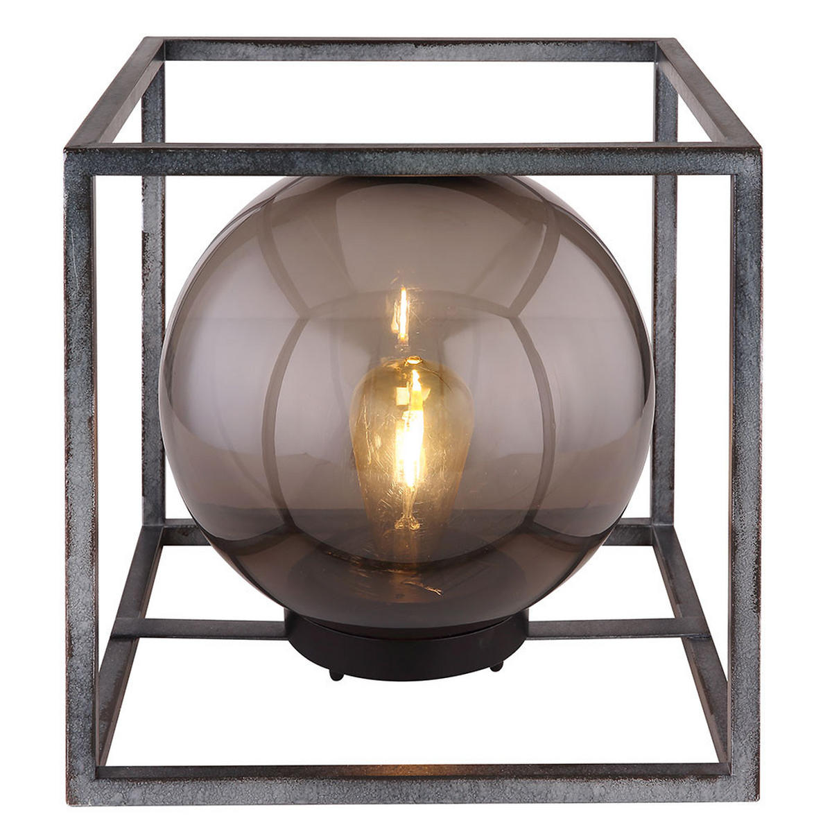 LED AUSSENLEUCHTE Kugel Rauch Schwarz - Schwarz, Glas (30/30/30cm) - Globo Lighting