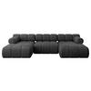 WOHNLANDSCHAFT modulares Sofa Tesso-U1 - 285x160x70 cm Schwarz Velours - Schwarz, Holzwerkstoff/Textil (285/70/160cm) - ALTDECOR