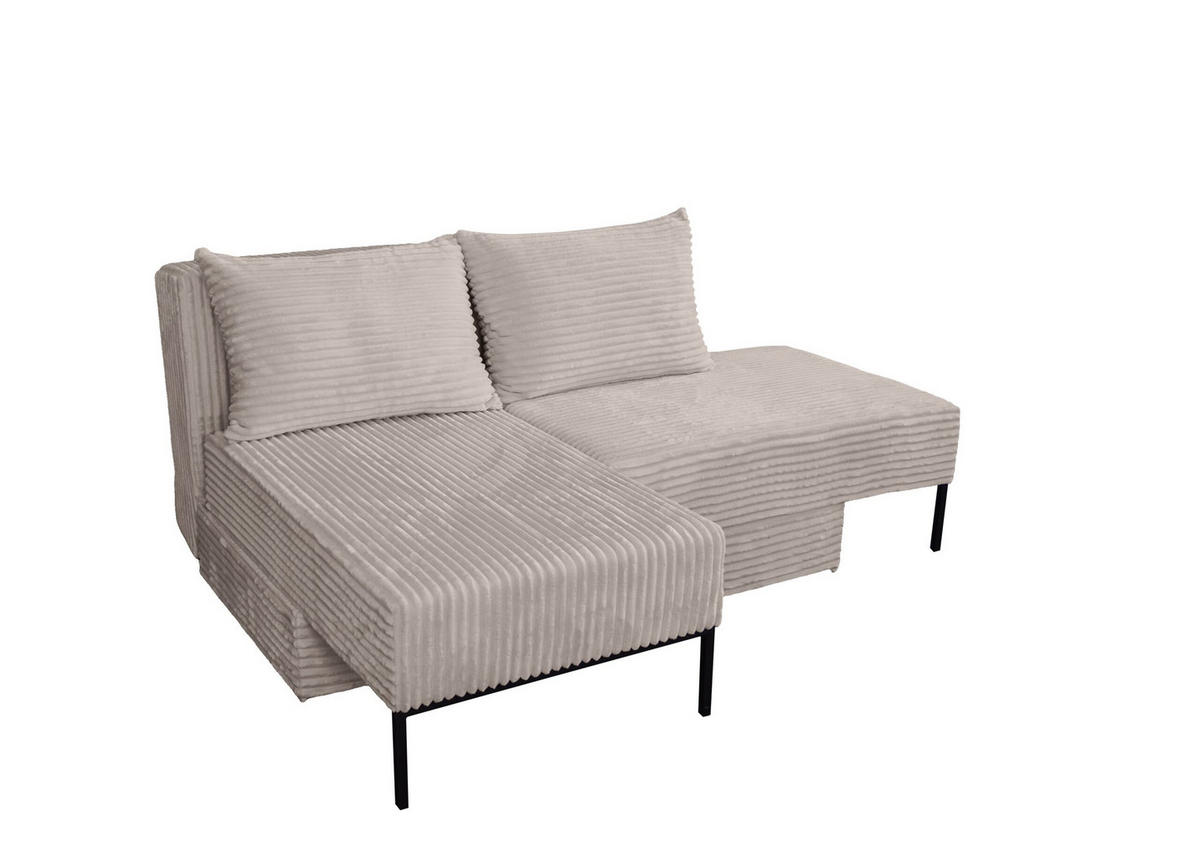 ECKSOFA Mit Schlaffunktion MOOKA 4in1-Multifunktions-System Stoff Velo Links Beige - Beige, Holz/Textil (145/160cm) - Kaiser Möbel