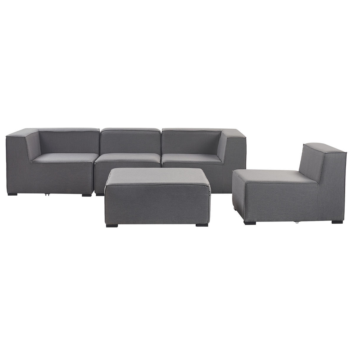 LOUNGE SET 4-Sitzer grau modular Arezzo - Grau, Textil - Beliani