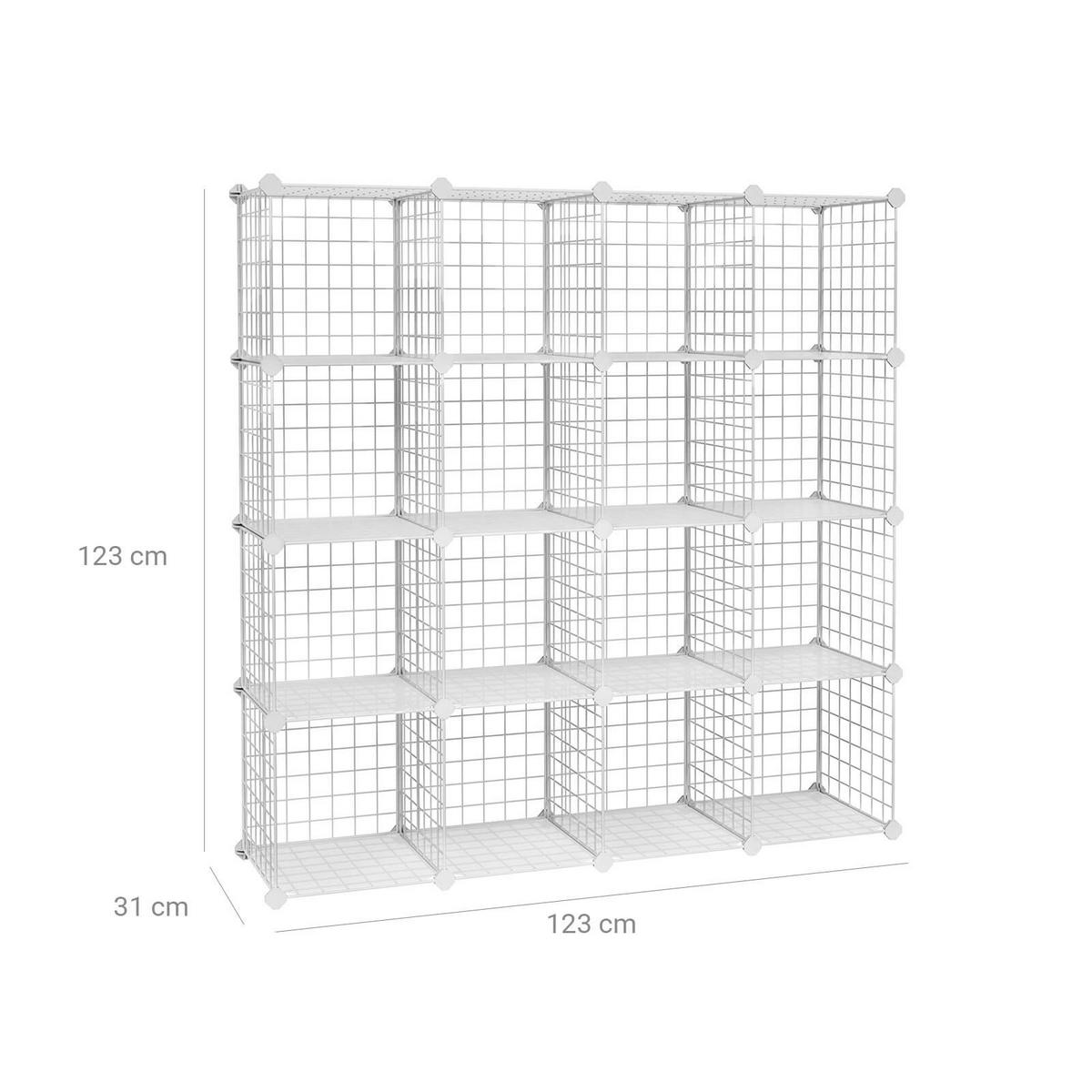 STECKREGALSYSTEM DIY-WÜRFELREGAL - Weiß, Kunststoff (31/123/123cm) - Hansiro