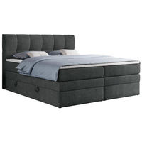 BOXSPRINGBETT ALVIN KING 200/200 Dunkelgrau Struktur - H4 - Dunkelgrau, Holz/Textil (200/200cm) - MKS