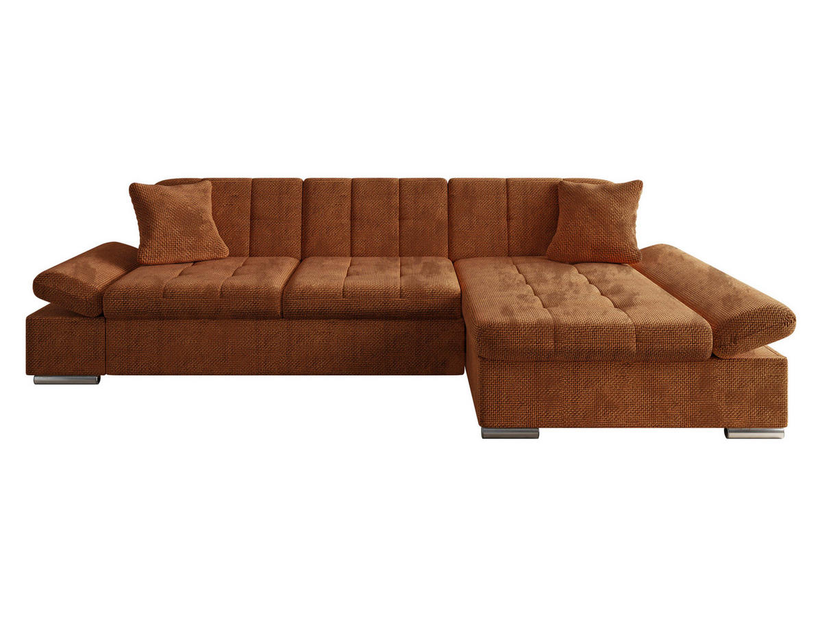 ECKSOFA Malwi, Seite: Rechts - Dunkelorange, Holz/Textil (278/161cm) - MIRJAN24
