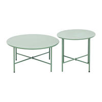 GARTENBEISTELLTISCH 2er-Set - 70 cm x 70 cm - Metall - Khaki - NIKAO - Schlammfarben, Metall (70/70/45.5cm) - Vente-Unique
