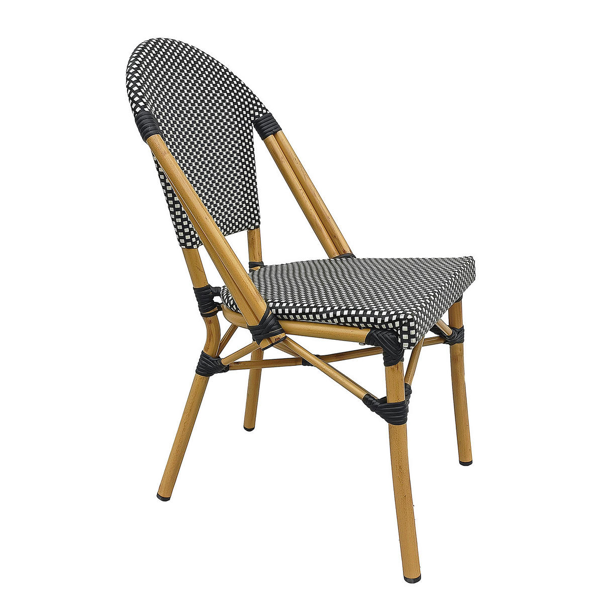 GARTENSTUHL - Aluminium / Textilene - Schwarz / Weiß - 2er-Set - Schwarz/Weiß, Textil/Metall (46/99/58cm) - home24