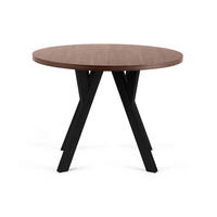 ESSTISCH INDAGA Ausziehbar 100-140cm Rund, Walnuss mittel/schwarz - Walnussfarben/Schwarz, Holz (100/140/75cm) - KONSIMO®
