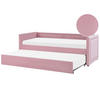 TAGESBETT 90/200cm Rosa Mimizan - Pink, Naturmaterialien/Textil (90/200cm) - Beliani