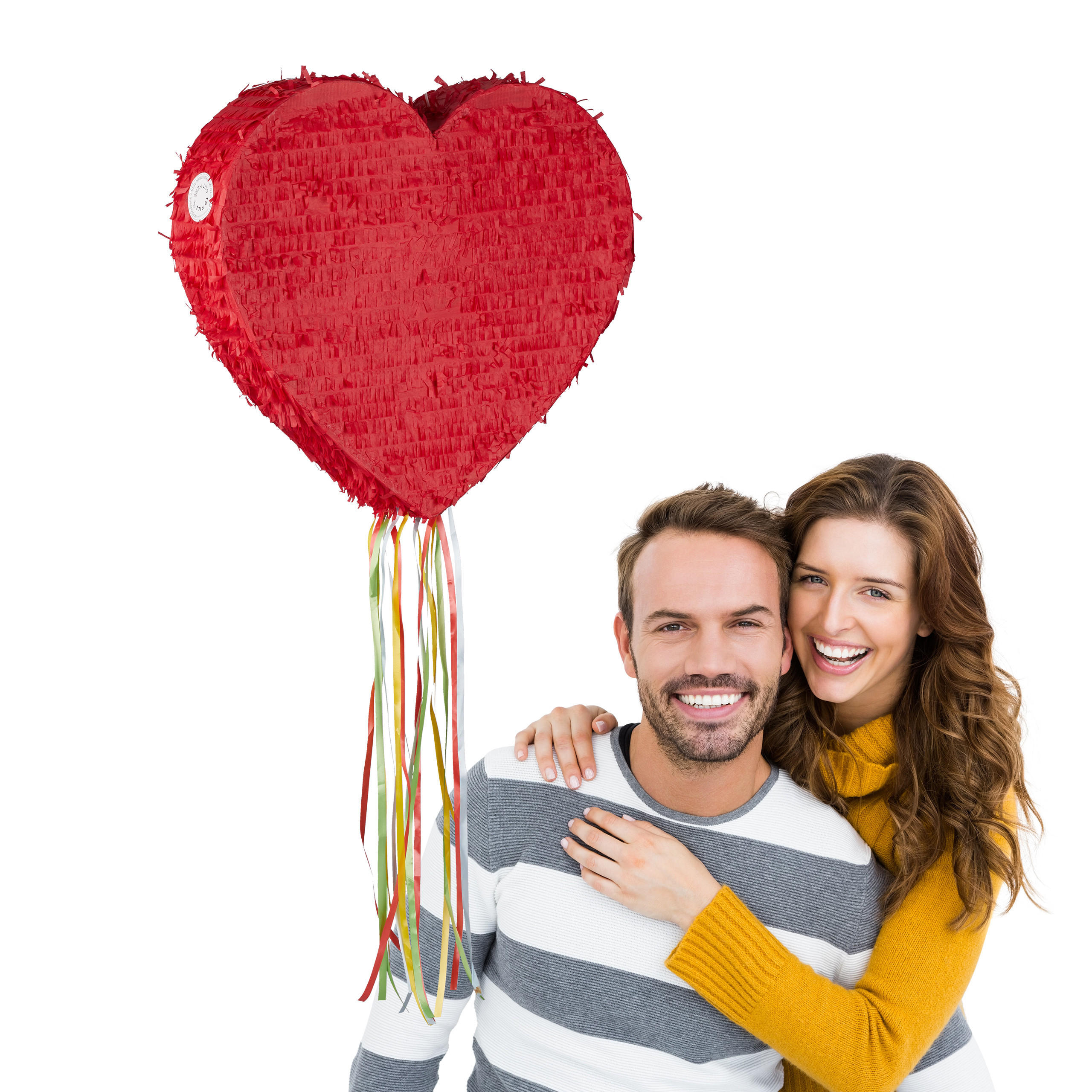 HERZPINATA - Rot, Papier/Wellpappe (50.5/45/10cm) - Relaxdays