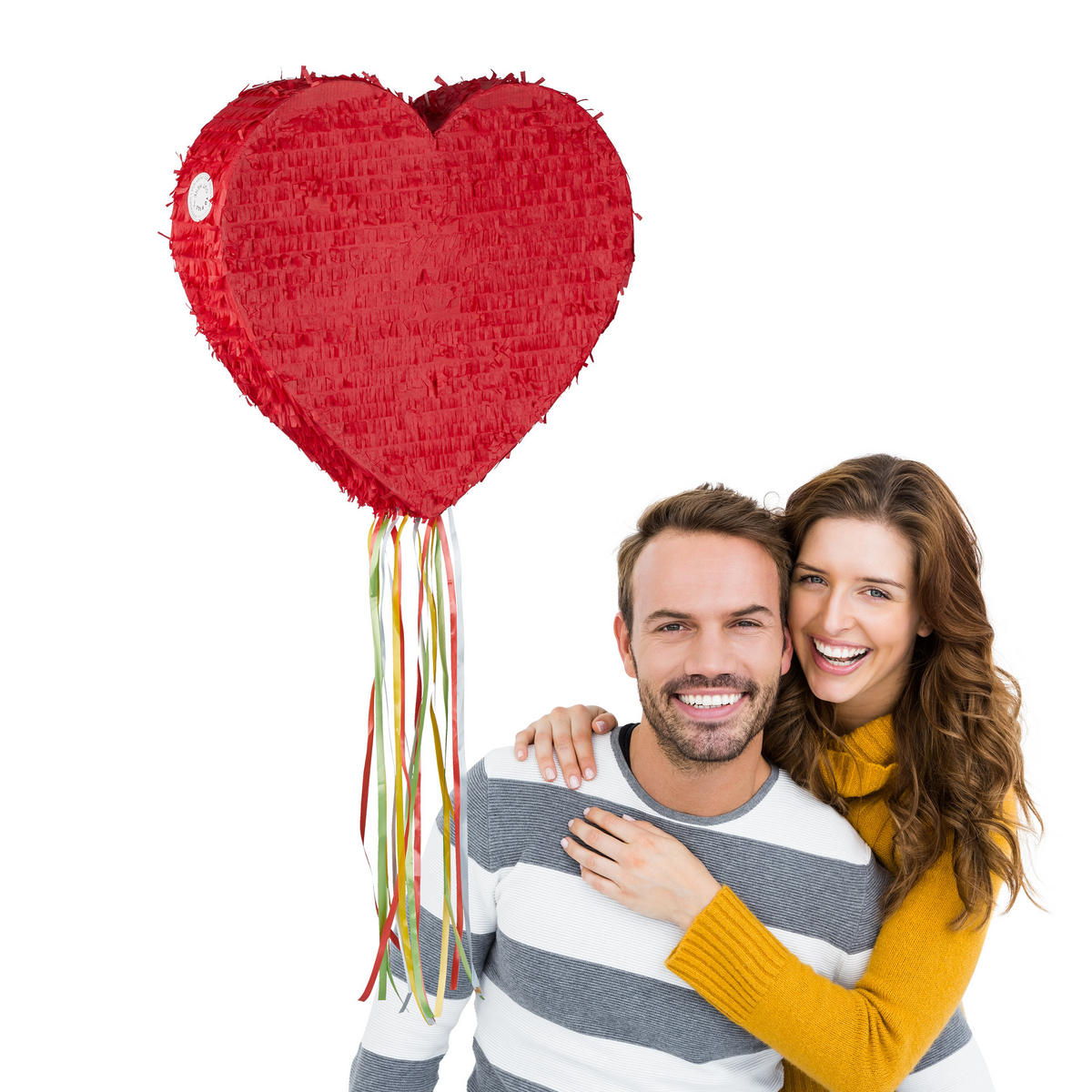 HERZPINATA - Rot, Papier/Wellpappe (50.5/45/10cm) - Relaxdays