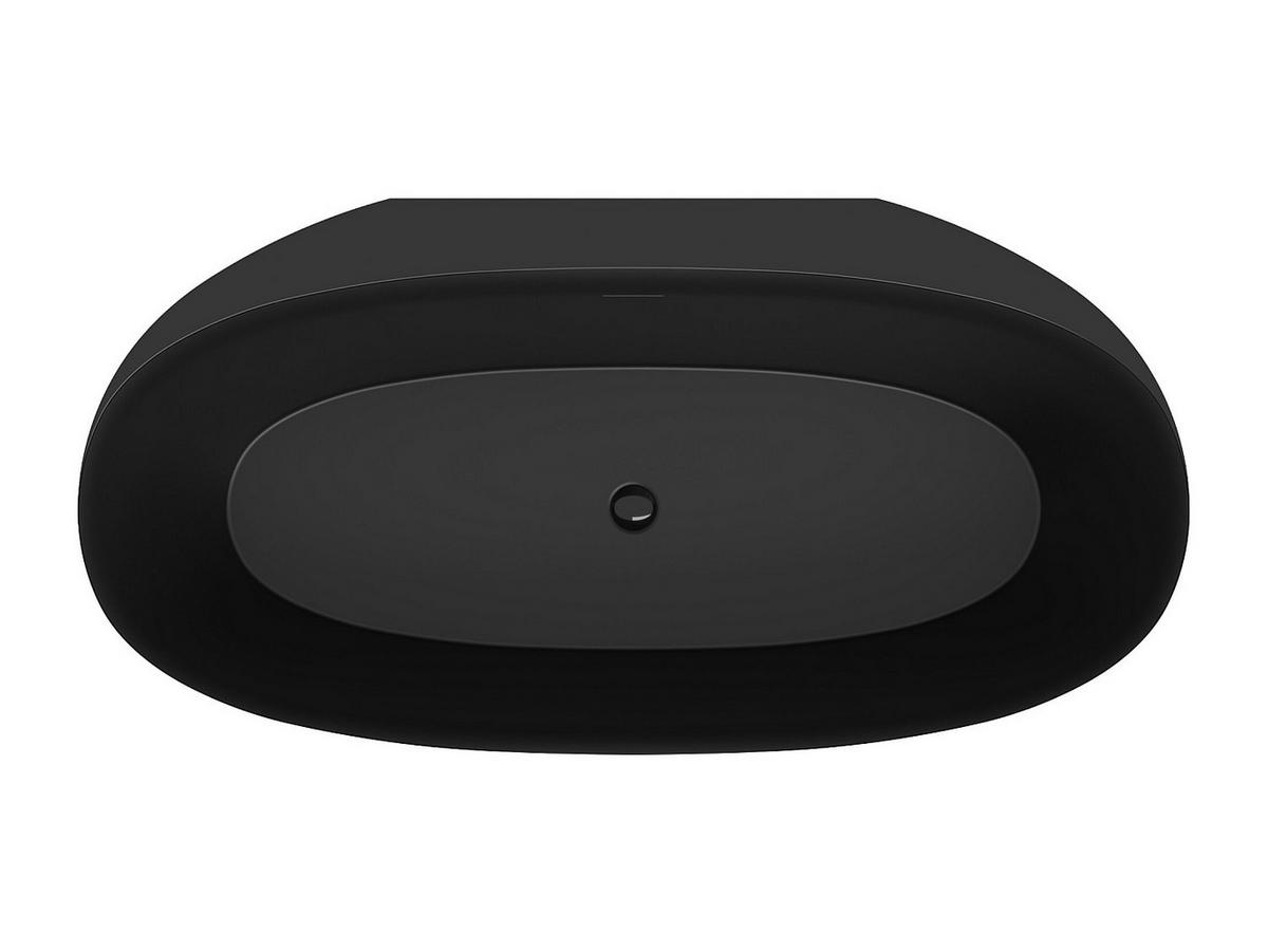 VORWANDBADEWANNE - 160cm x 80cm - Acryl - schwarz - LUMEL - Schwarz, Kunststoff (160/58/80cm) - Vente-Unique