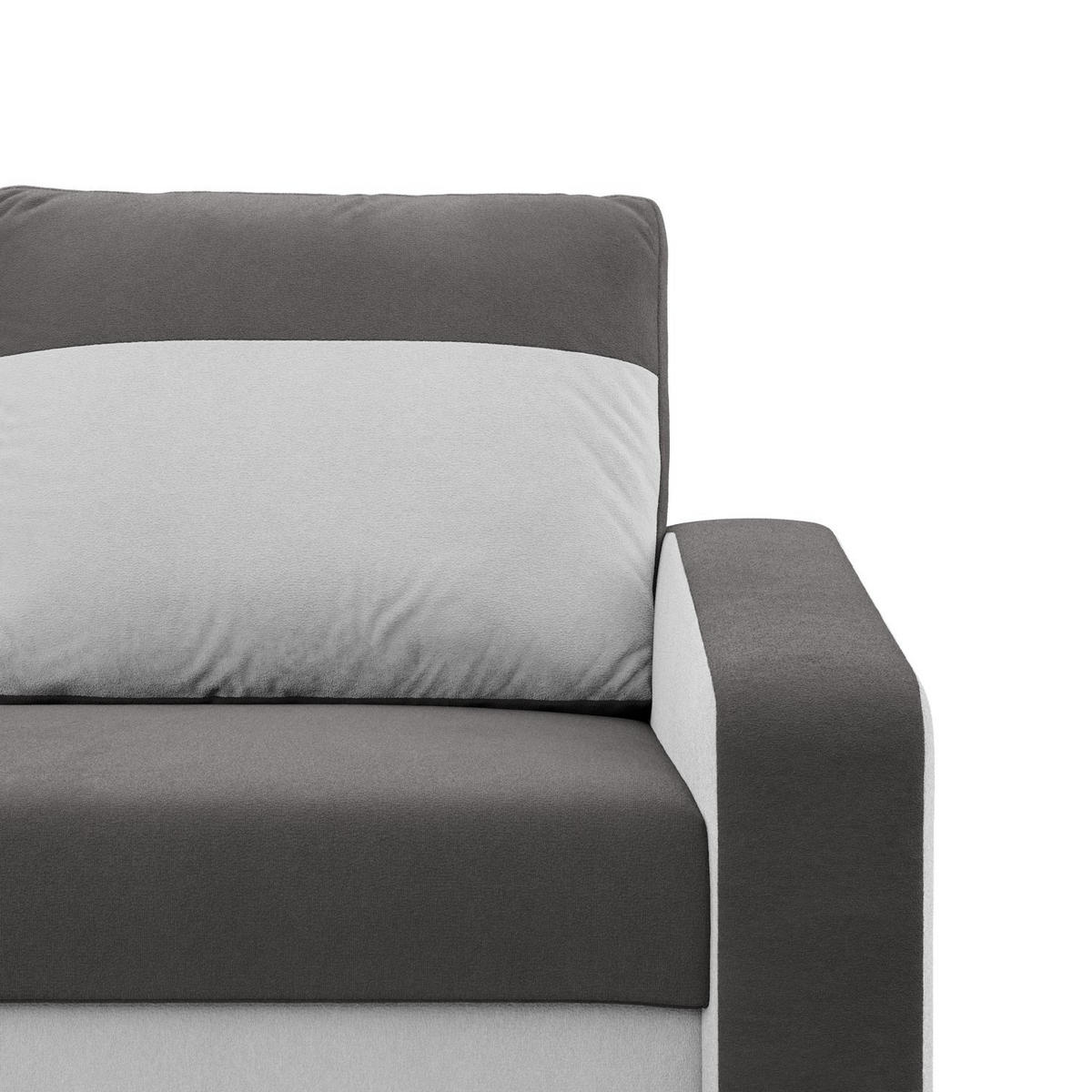 ECKSOFA MIT SCHLAFFUNKTION ORION, Grau + Weiß - Weiß/Grau, Textil (231/140cm)