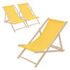 LIEGESTUHL 3er Set Gelb - Gelb, Holz (57.5/83/100cm) - ECD-Germany