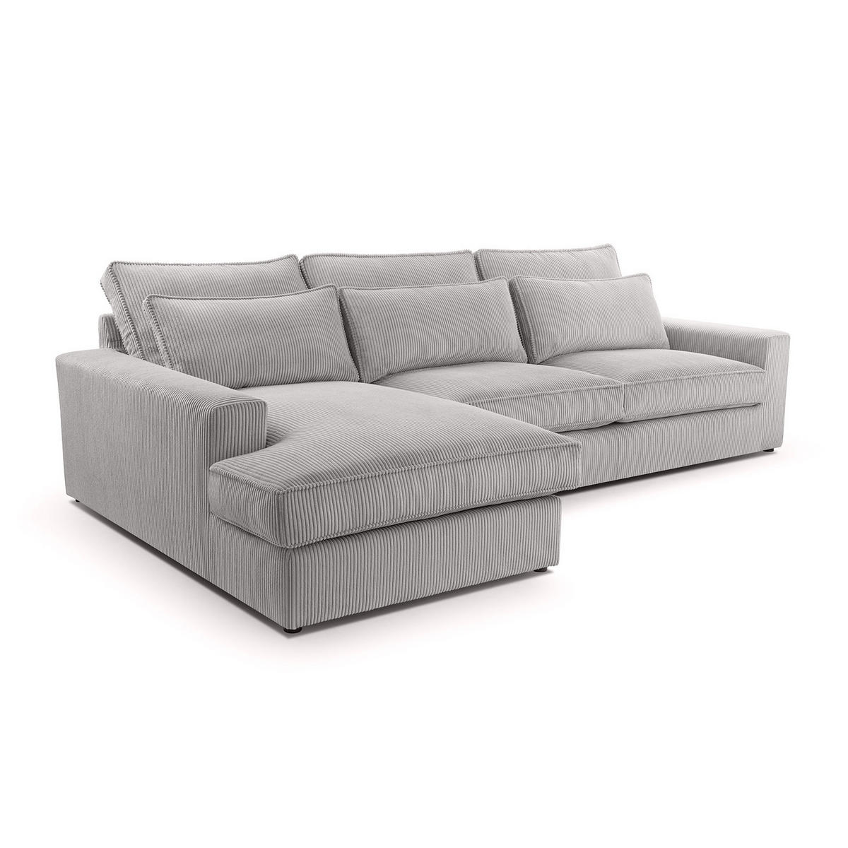 ECKSOFA 4 Sitzer Medan Mini, Grau - Grau, Textil (276/176cm) - Fedve