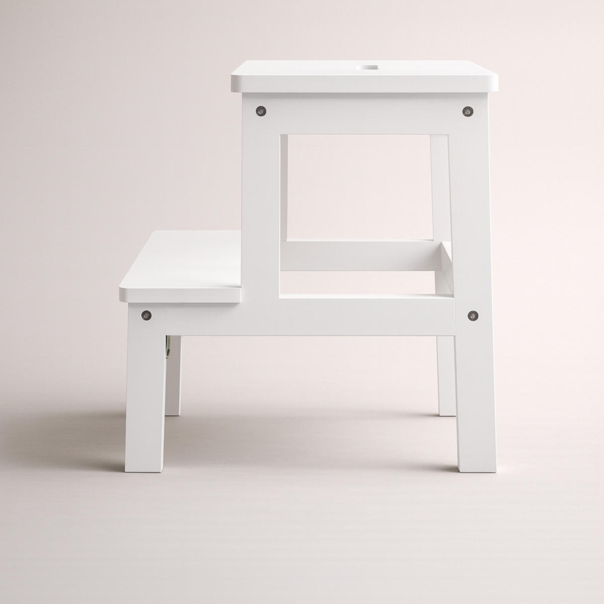 HOCKER Krok Bambus H. 46 cm - Weiß, Naturmaterialien (44/46/44cm) - NUXIO