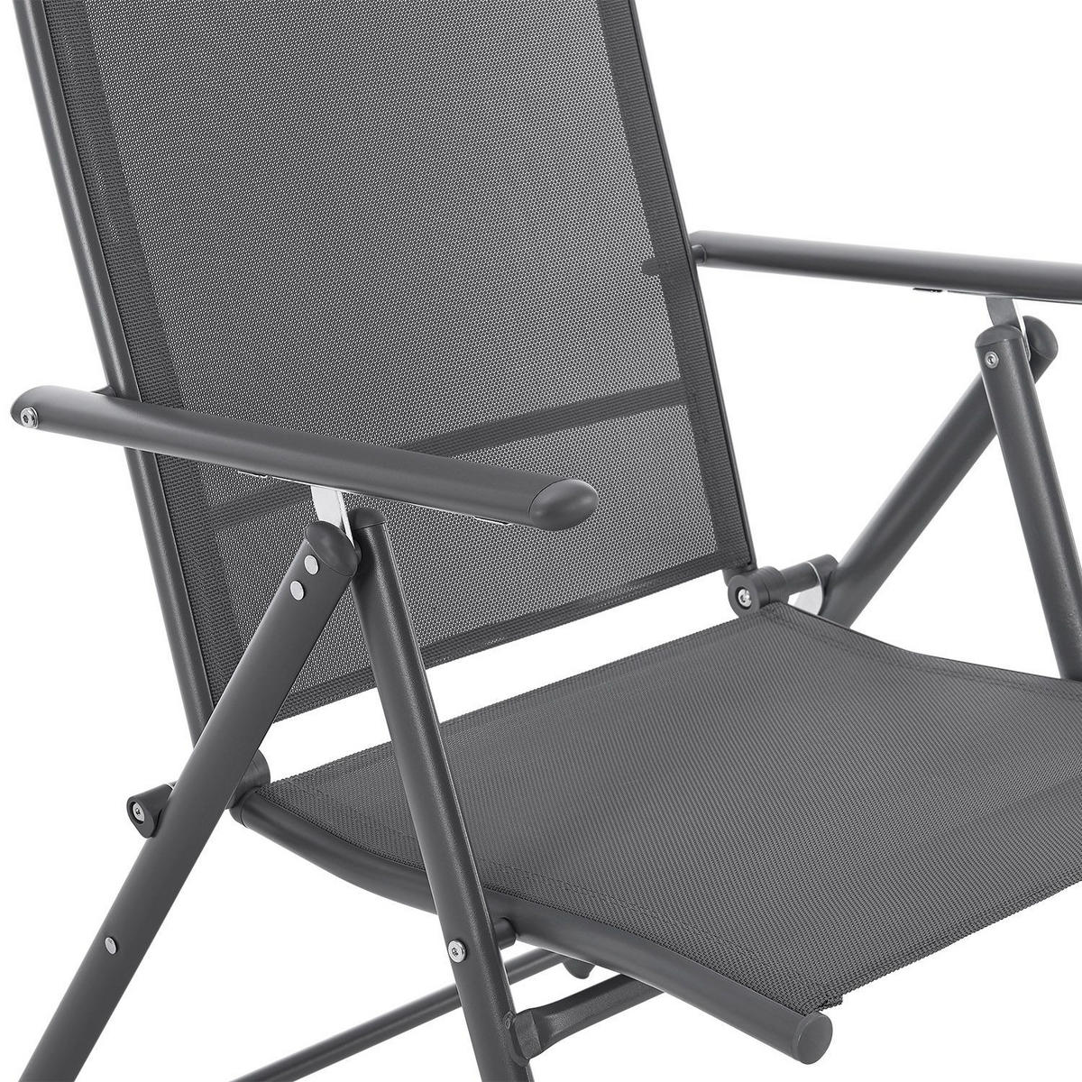 GARTENSTUHL Calena Anthrazit klappbar (4er Set) - Anthrazit, Metall (57/105/68cm) - Juskys