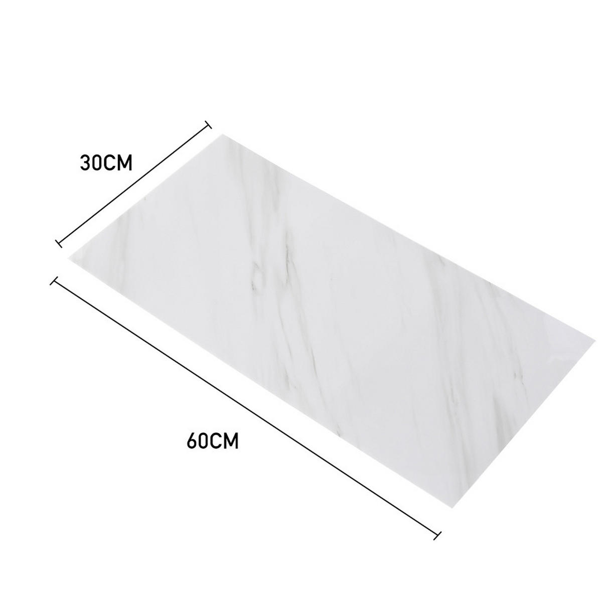 WANDPANEELE 1.8m²/10-TLG. Wasserdicht Selbstklebend Marmormuster Weiß - Weiß, Kunststoff (30/60/0.2cm) - Livingandhome