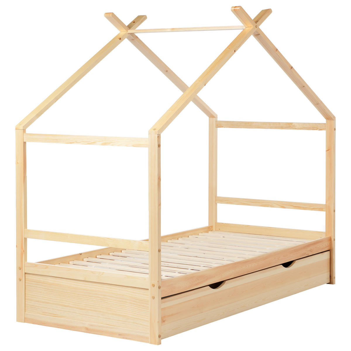 KINDERBETT 90x200 cm Heller Holzfarbton Orgeval - Hellbraun, Holz (90/200cm) - Beliani