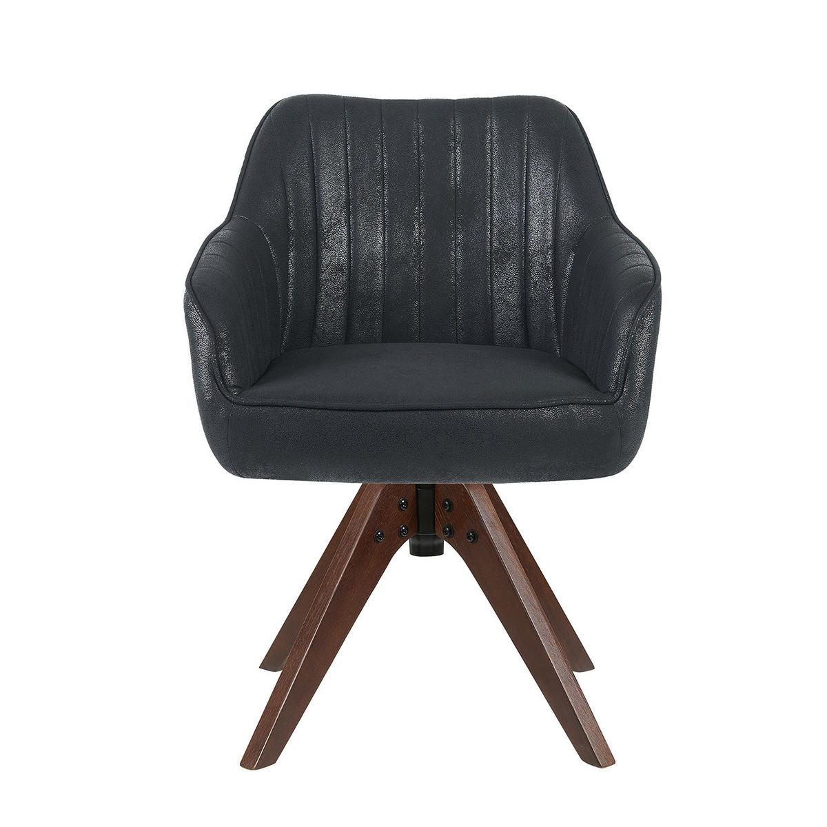 ARMLEHNSTUHL Mika-Finn 2er-Set - Nussbaumfarben/Schwarz, Eichenholz/Holz (60/82/61cm) - DUBI Möbel