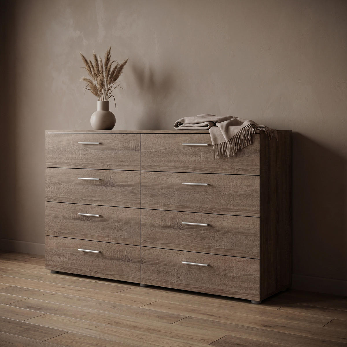 KOMMODE, Pepe, Trüffel, Holzwerkstoff, 140 x 40 x 82 cm - Trüffeleichefarben, Holzwerkstoff (140/82/40cm) - ebuy24
