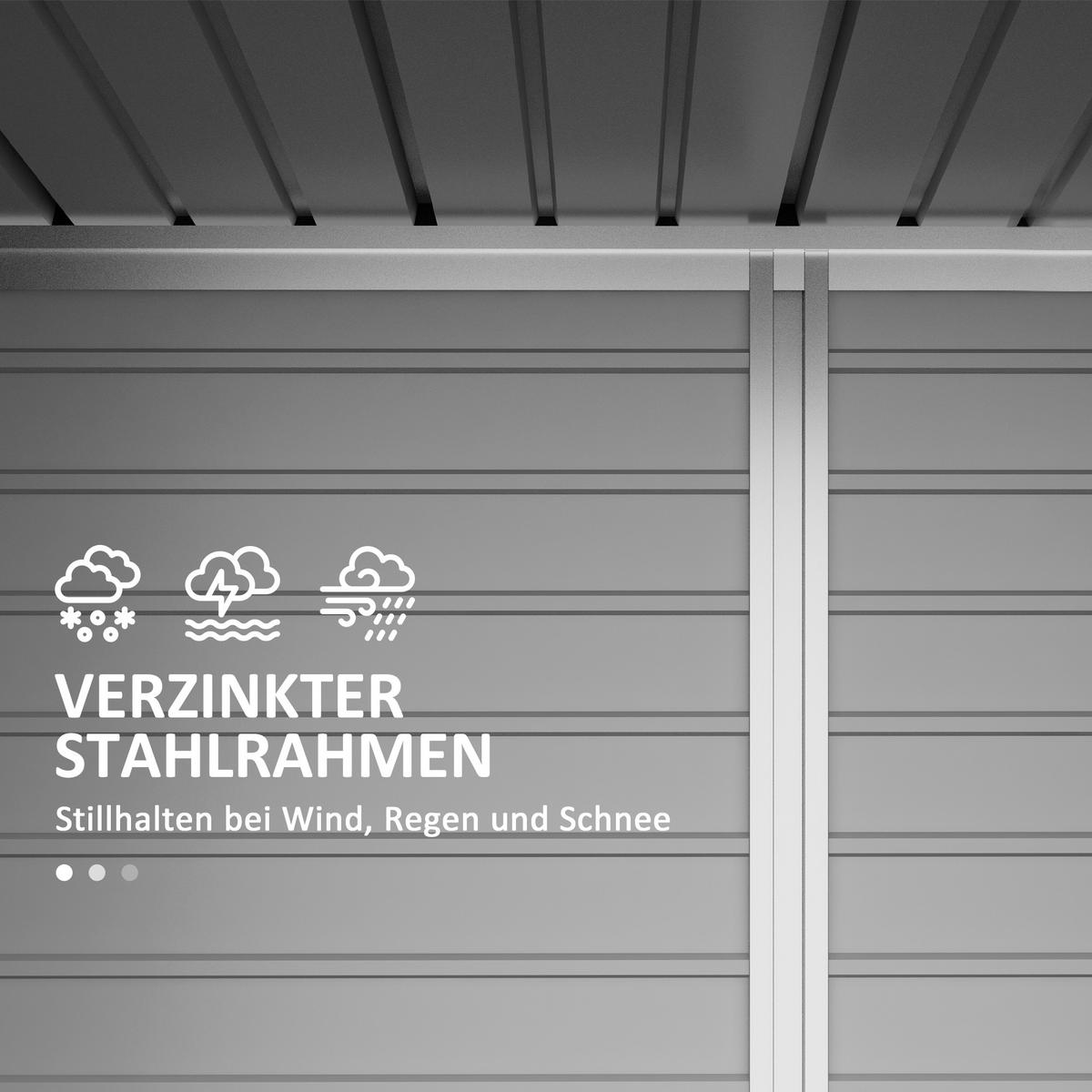 GERÄTEHAUS aus Stahl, 2,7 m² Geräteschuppen mit Doppeltür, Gartenschuppen, Grau - Grau, Metall (121/183/249cm) - Outsunny