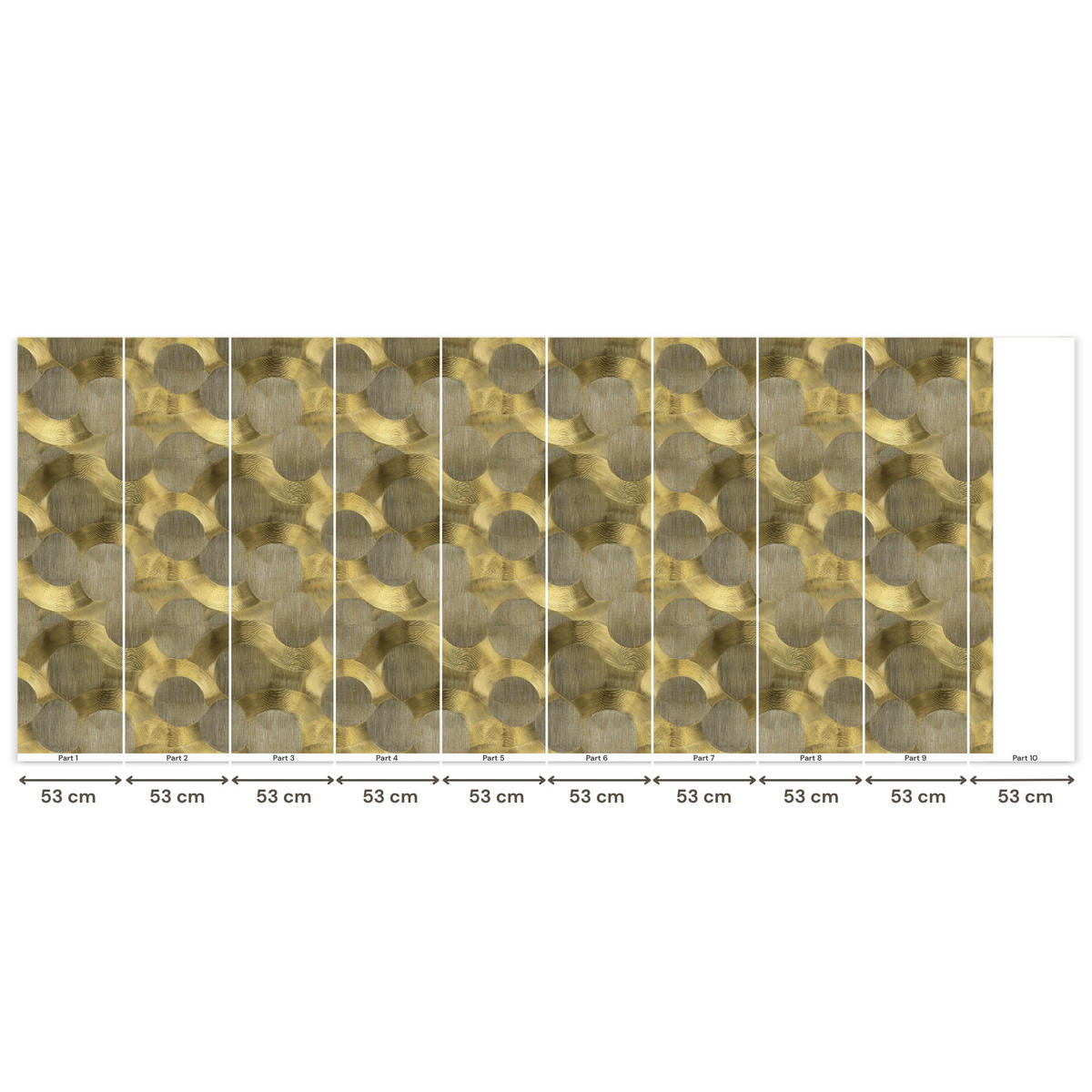 TAPETE - Modern - Geometrisch - Gold - 450x200 cm - Goldfarben, Papier (450/200cm) - OnlyWow