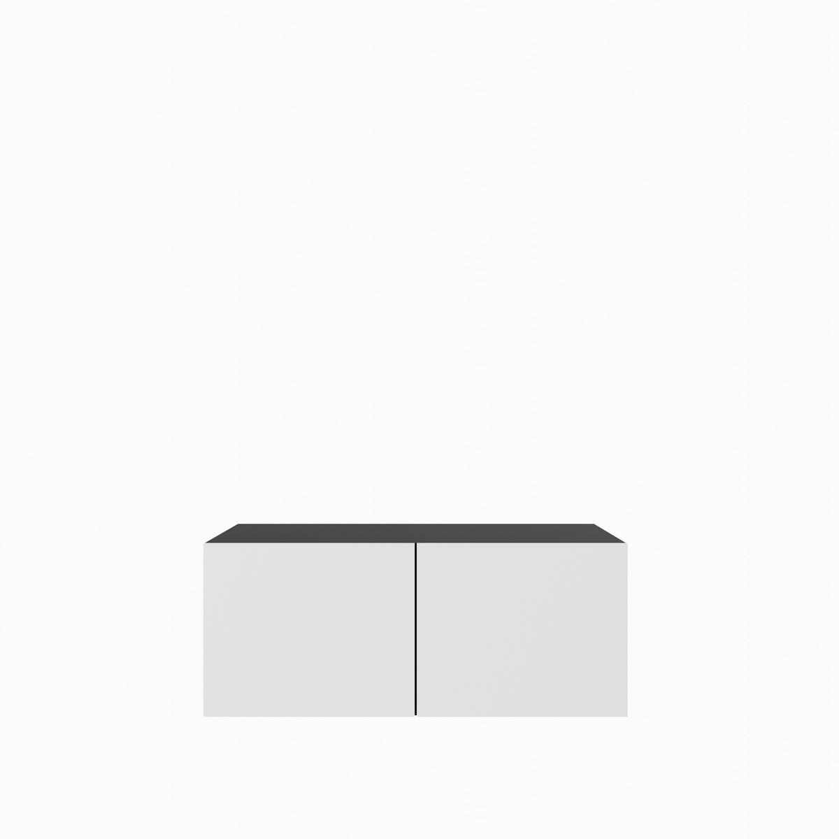TV-SCHRANK Leo 100 cm, zweitürig, schwarz, weiß - Schwarz/Weiß, Kunststoff (100/40/41cm) - Margaret Hadas24