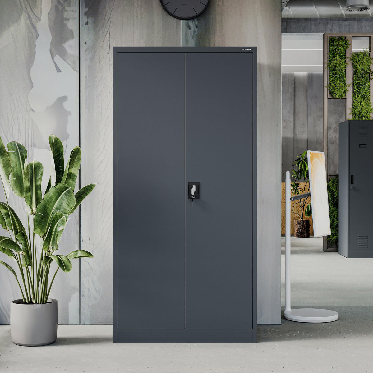 METALLSCHRANK für Büro und Werkstatt JAN D600 - Anthrazit, Metall (90/185/60cm) - Jan Nowak