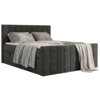 BOXSPRINGBETT ALVER DUO 180/200 - Dunkelgrau Velvet - H4 - Dunkelgrau, Textil (180/200cm) - MKS