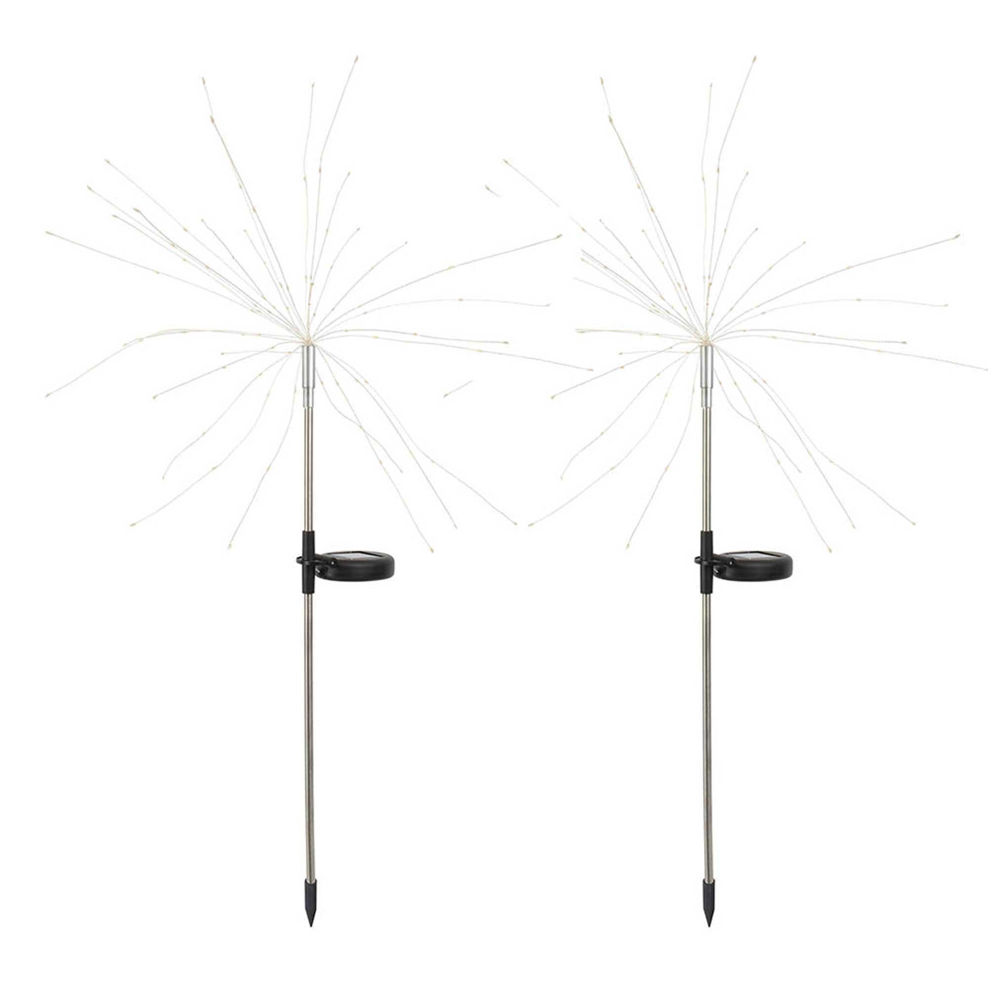 SOLARLEUCHTEN FIREWORKS silber - Silberfarben, Metall (58/58/97cm) - Lumisky