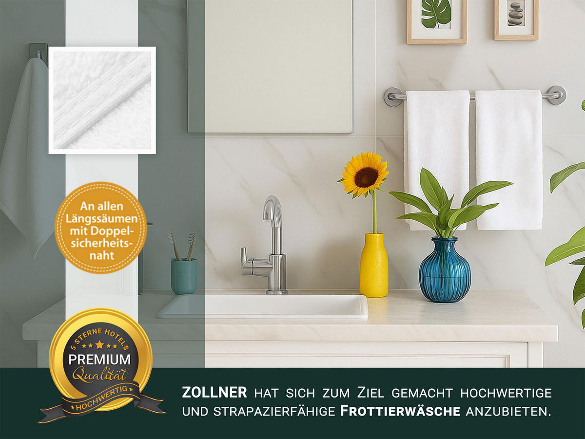 GÄSTETÜCHER, 10er-Set, 40x60 cm, 100% Baumwolle - Weiß, Textil (40/60cm) - Zollner