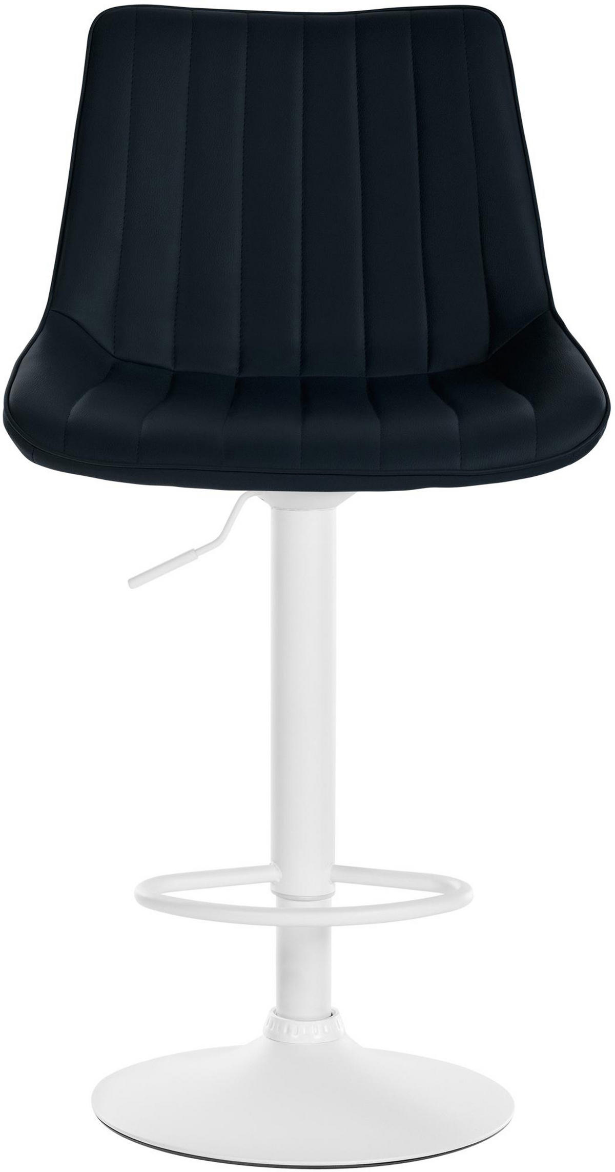 BARHOCKER Tolor Kunstleder weiß schwarz - Schwarz, Kunststoff/Metall (49.5/112/50cm) - TPFLiving