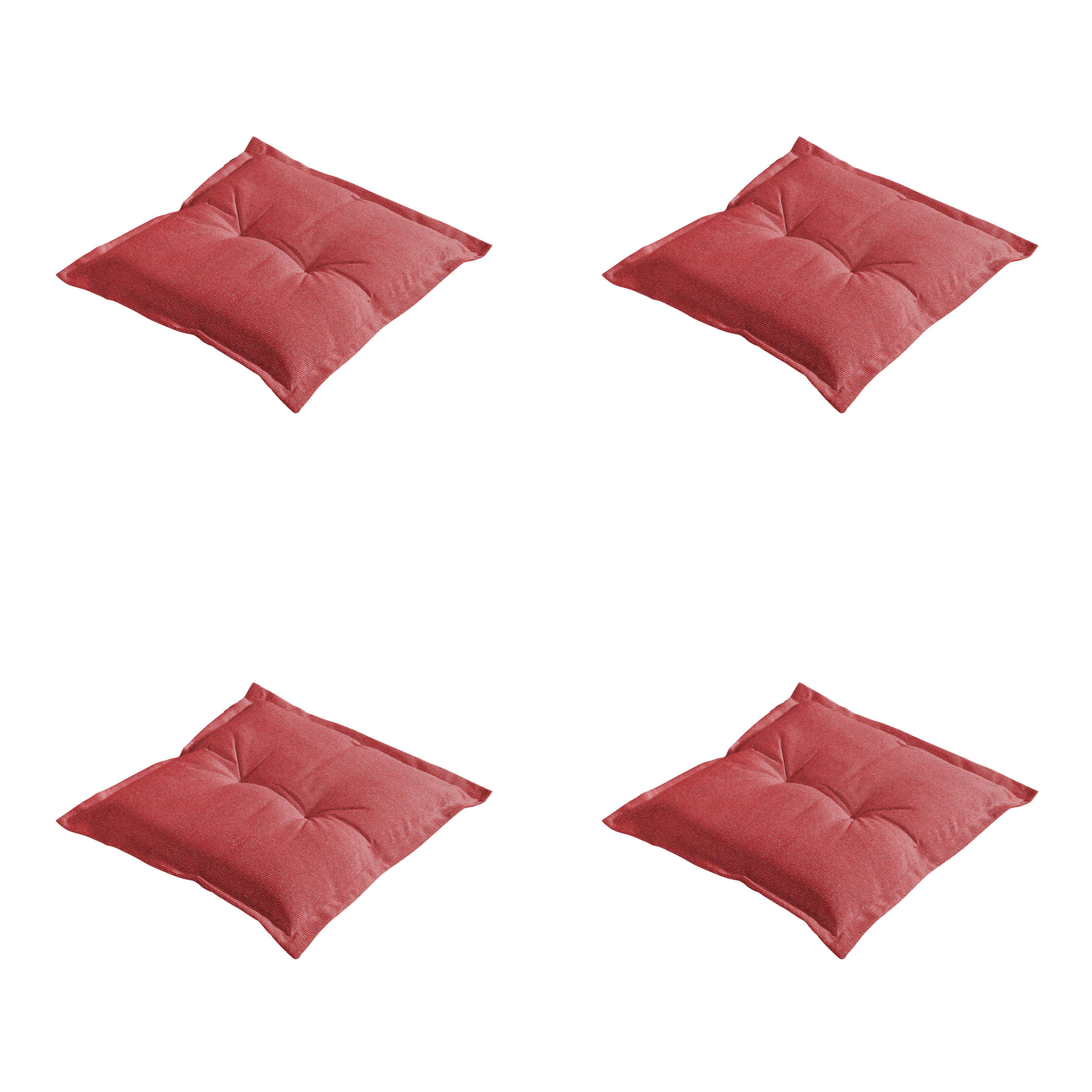 SITZKISSEN Manchester - Rot - 50/50/7 cm - 4er-Set - Rot, Textil (50/7/50cm) - Madison
