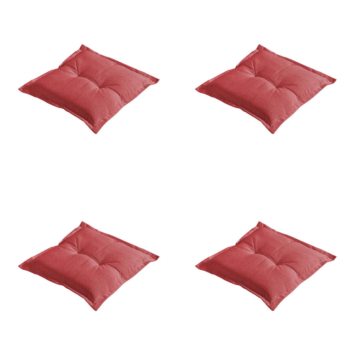 SITZKISSEN Manchester - Rot - 50/50/7 cm - 4er-Set - Rot, Textil (50/7/50cm) - Madison