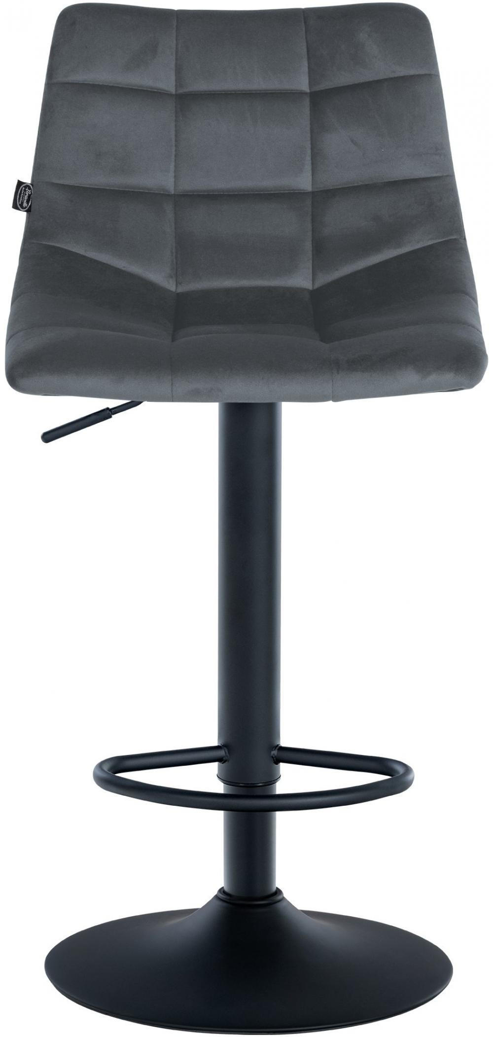 BARHOCKER Samt dunkelgrau - Dunkelgrau/Schwarz, Textil/Metall (43/87/46.5cm) - CLP