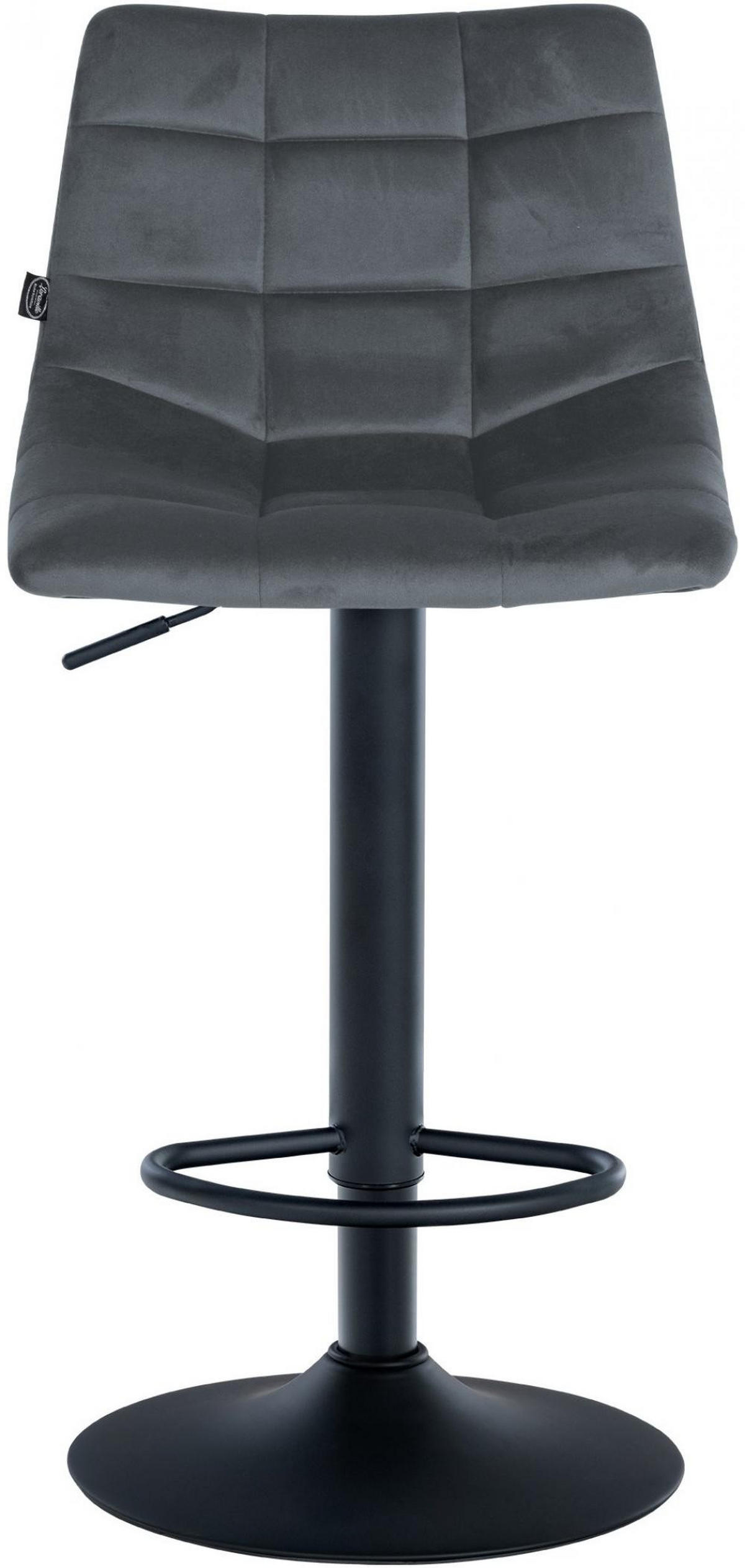 BARHOCKER Samt dunkelgrau - Dunkelgrau/Schwarz, Textil/Metall (43/87/46.5cm) - CLP