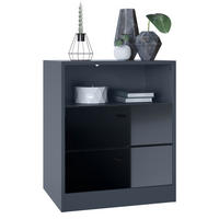 KOMMODE Pino Fronten in Schwarz Hochglanz - Schwarz Hochglanz, Holzwerkstoff (56/67.5/36cm) - Vladon