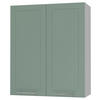 KÜCHENHÄNGESCHRANK Kvantum W4/80 Mint Matt / Grau Matt 80 / 32,5 / 96cm - Grau/Mintgrün, Holz/Holzwerkstoff (80/96/32.5cm) - Feldmann-Wohnen
