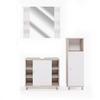 BADMÖBEL-SET Fynn Sonoma 3 Teile, mit Midischrank - Weiß/Sonoma Eiche, Holzwerkstoff (60/54/32cm) - Vicco