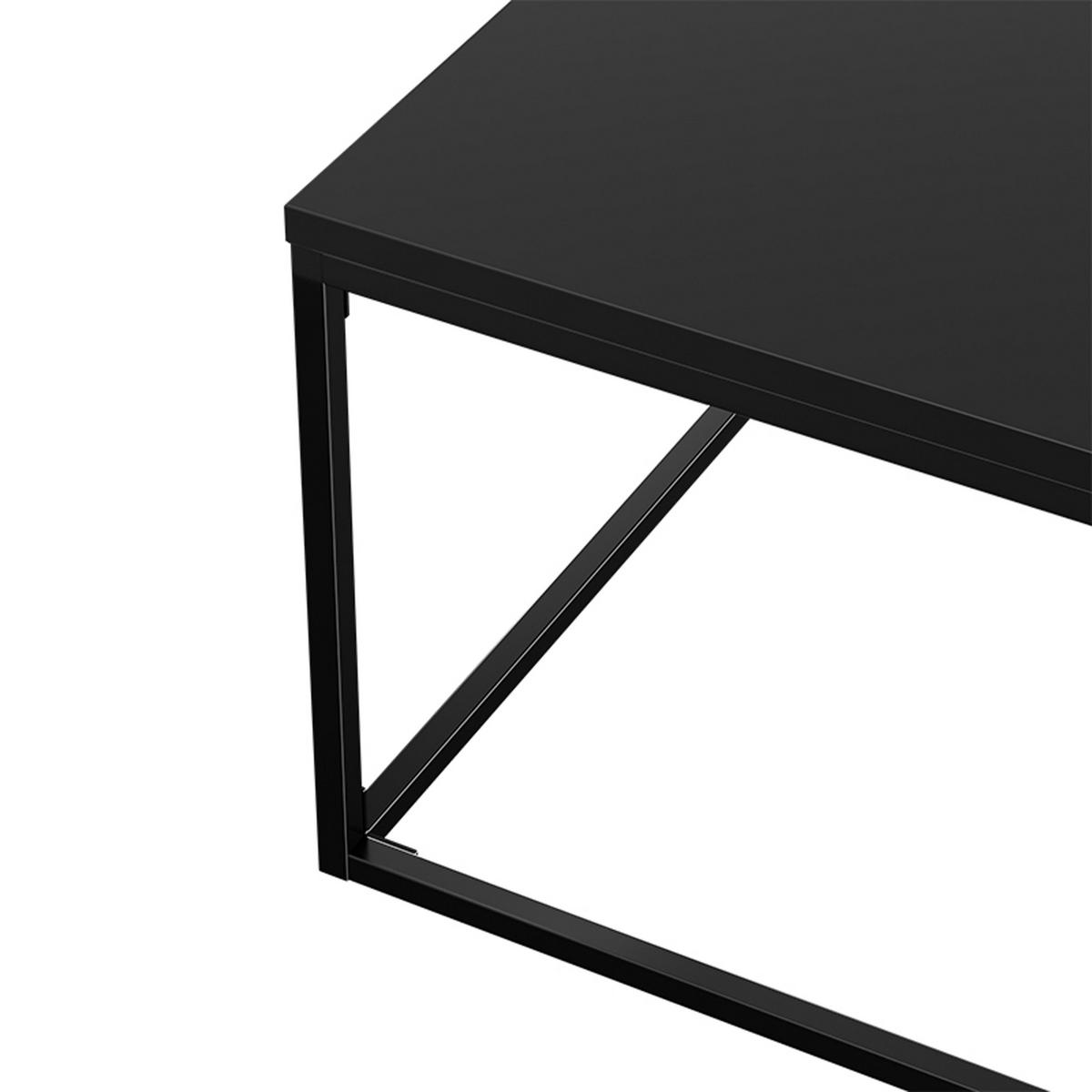 COUCHTISCH 120 cm, Schwarz - Schwarz, Metall (90/90/35cm) - Oviala