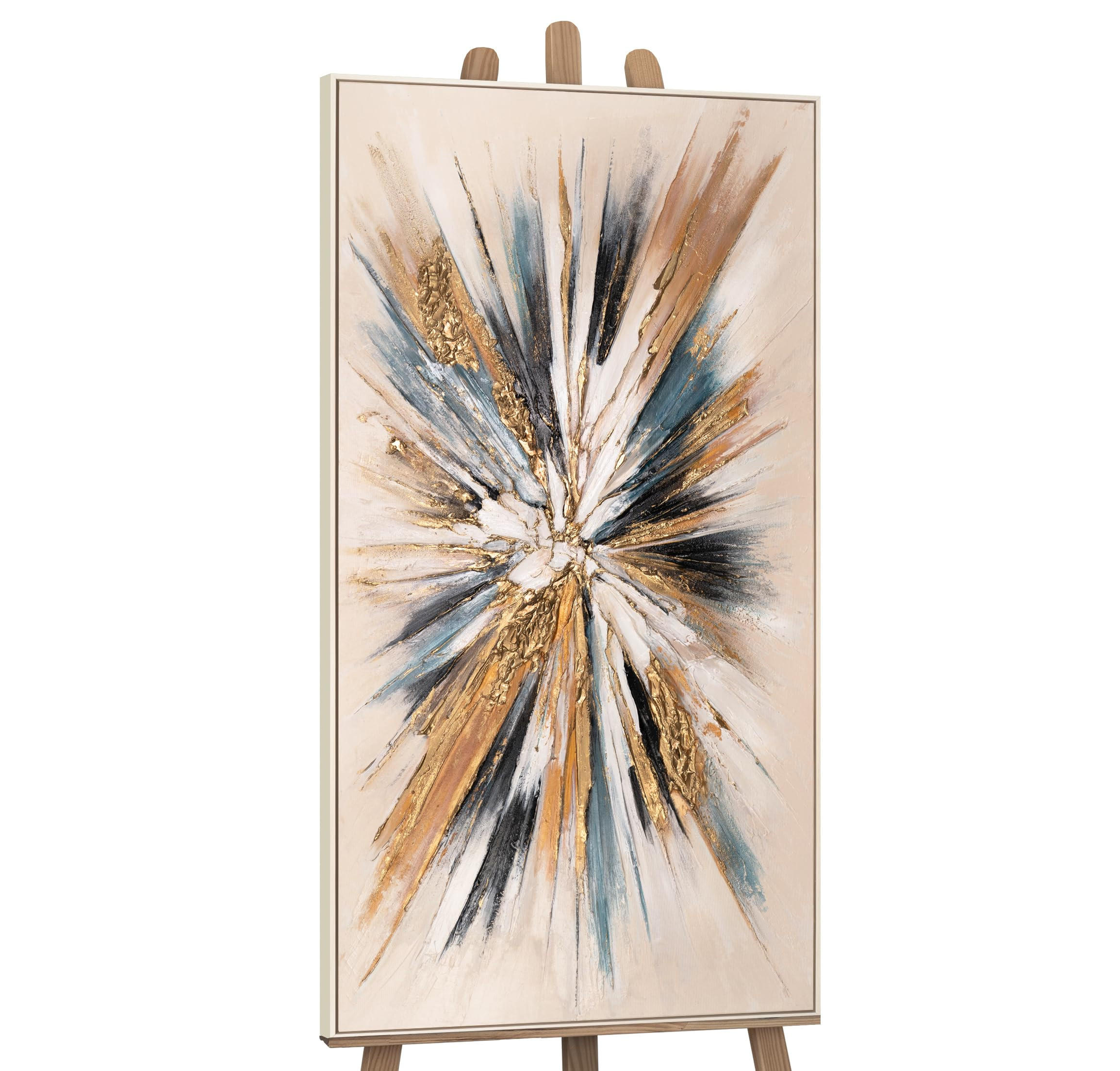 GEMÄLDE Impuls II Schattenfugenrahmen Beige 160x80 cm - Beige, Holz (160/80cm) - YS-art gallery