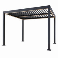 PERGOLA Corfu Schwarz Bioklimatisch 3 x 3 m Aus Aluminium Mit Led - Schwarz, Metall (300/236/300cm) - Concept Usine