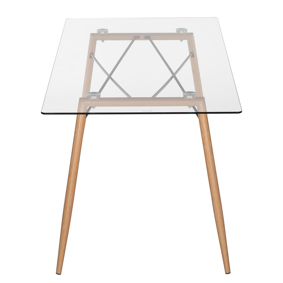 ESSTISCH - Glas / Metall - Eiche - Eichefarben, Glas/Metall (80/150/75cm) - home24