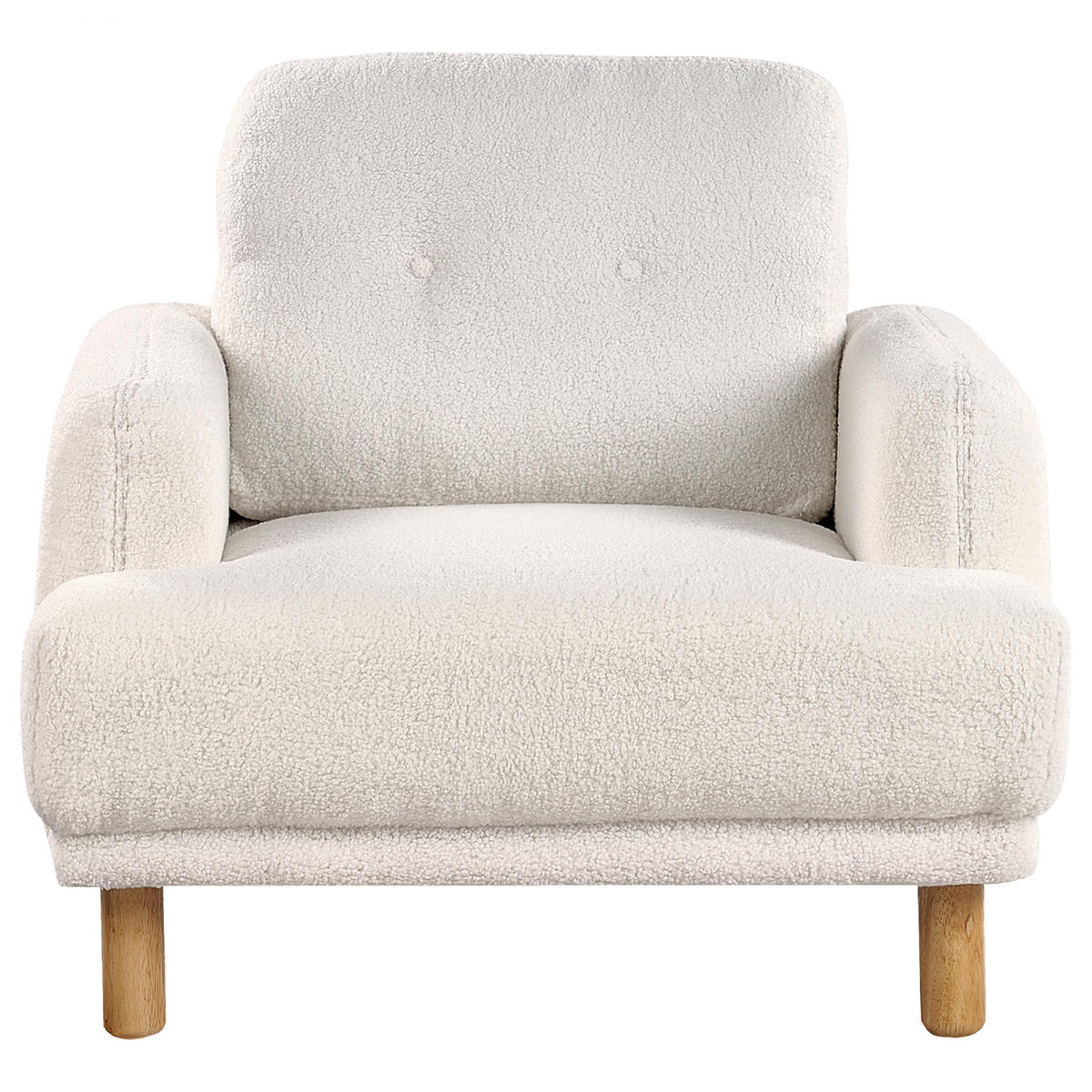 4-SITZER-SOFA Set Bouclé Weiß Tuve - Hellbraun/Weiß, Textil (90/90/288cm) - Beliani