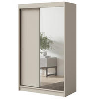 SCHWEBETÜRENSCHRANK mit Spiegel Fiore 2D1L 120 Kaschmir/Schwarz - Kaschmir/Schwarz, Holzwerkstoff/Metall (120/200/60cm) - mzm24