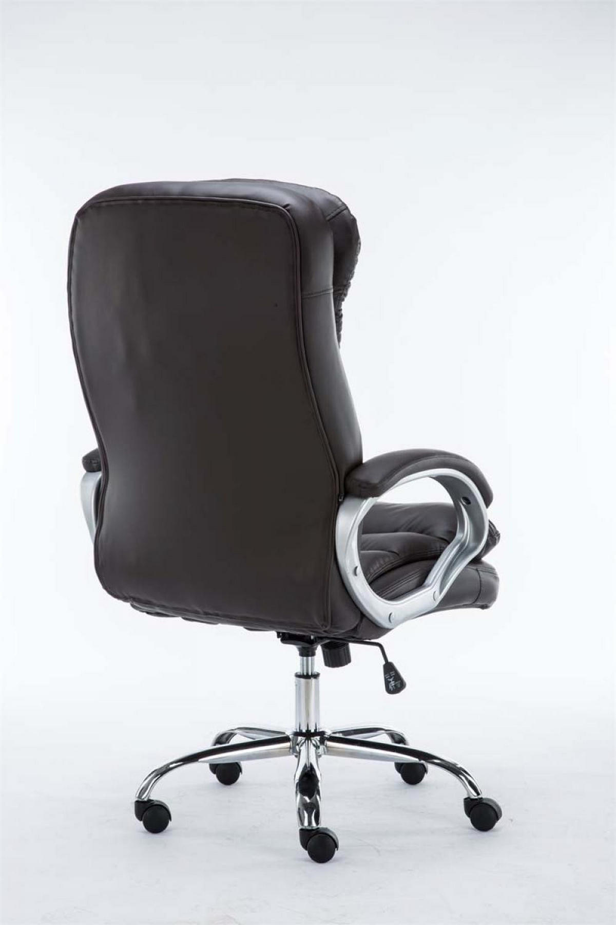 CHEFSESSEL Lederlook braun - Chromfarben/Braun, Textil/Metall (68/116/77cm) - CLP