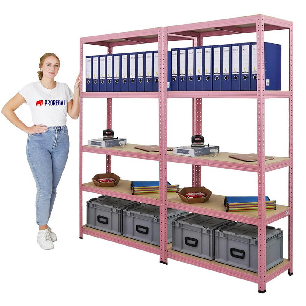 Thumbnail - Proregal Wohnregal, Pink, Metall, Rechteckig, 180x180x40 cm, Freizeit, Heimwerken, Werkstatt, Schwerlastregale