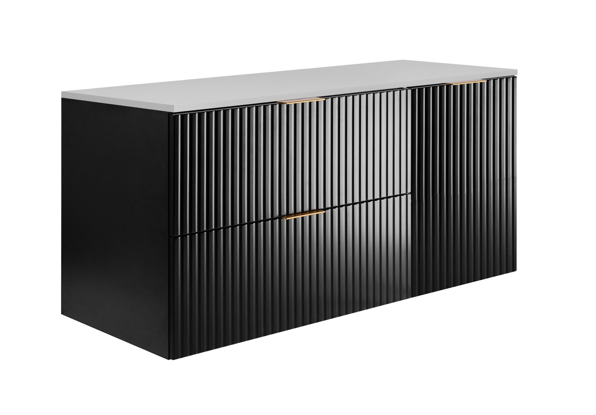 3XE Living Badezimmer-Set, Schwarz 120x57x46 cm