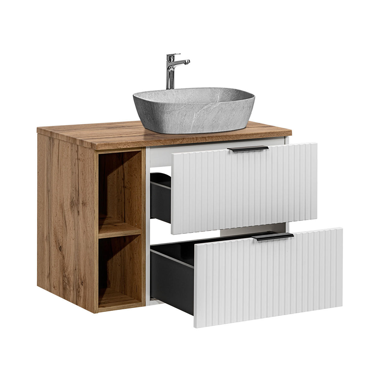 WASCHTISCH 80.6cm Adriel Weiß - Weiß, Holzwerkstoff (80.6/59/46cm) - Petits-meubles