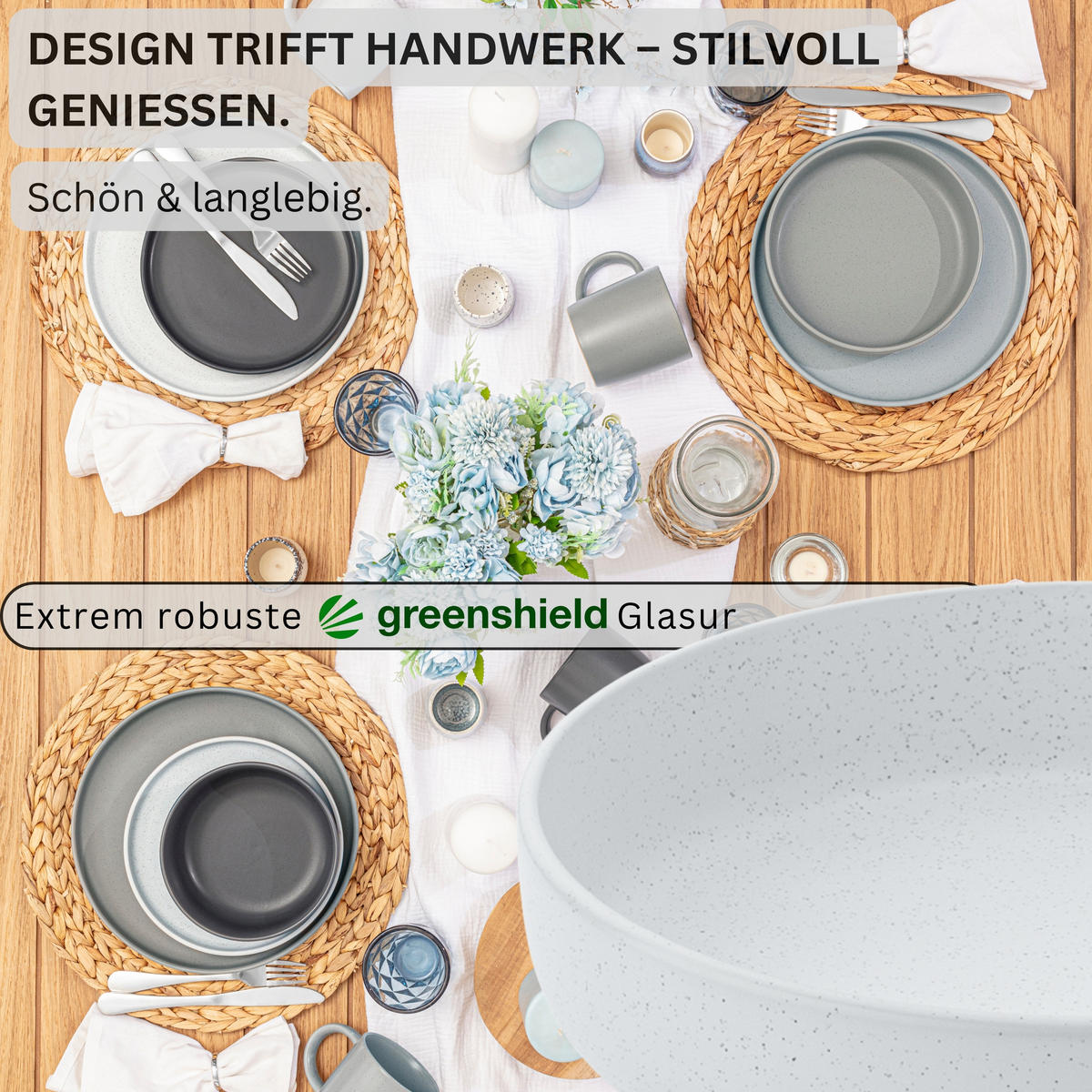 PASTASCHALEN LEEDS - 4 teilig aus Steingut - Multicolor, Stein (20.5cm) - Sänger